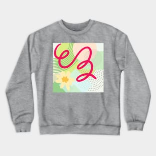 Modern Geometric Pattern Spring Floral Serene Retro Style. Crewneck Sweatshirt